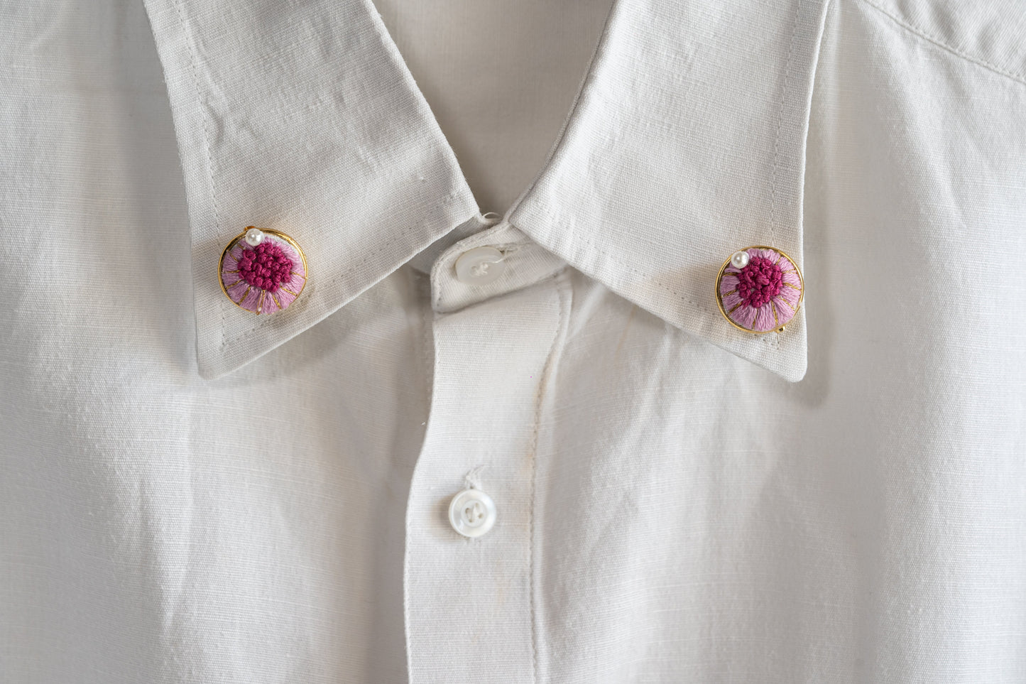 Pink Circular Brooche